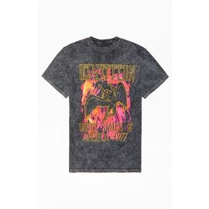 Led Zeppelin Grey Acid Wash T-Shirt Band Graphic Tee Small